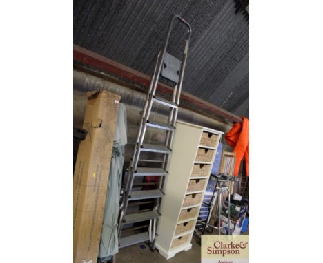 A Leifhiet aluminium step ladder