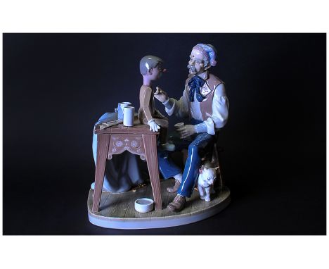 Lladro FIgure ' The Puppet Painter ' Model No.5396. Issued 1986 - Retired. 9.5 by 8.75 Inches. Excellent Condition. 