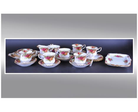 Royal Albert 'Old Country Roses' Part Teaset (25) pieces in total. Comprising cups, saucers and side plates.