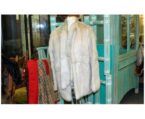Ladies Winter Ermine Jacket, Fully lined, Slit Pockets. Integrated scarf with collar. Hook & Loop Fastening. Size 14