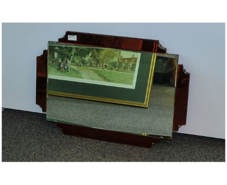 Two Tone Art Deco Mirror, 26'' in height.
