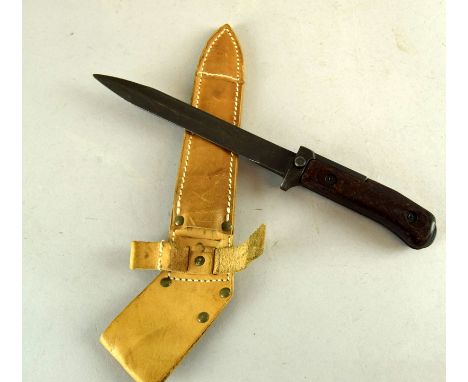 A clean example of the Czech Model 58P Assault Rifle bayonet in its original leather sheath. Marked 3r277 to the blade. Havin