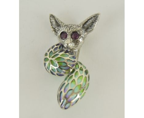 a silver plique a jour koala bear brooch