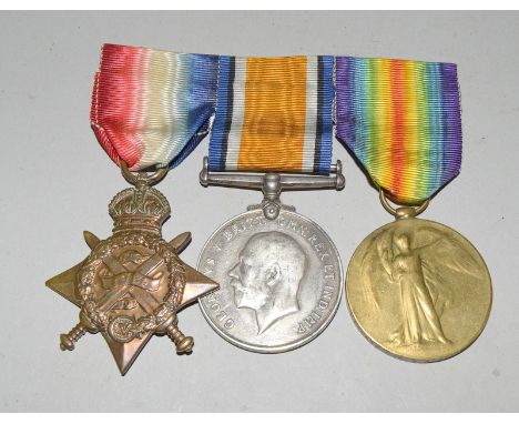 A WW1 Mons 1914 Star medal trio named to M1-6442 Private then Corporal E Arkell of the Army Service Corps