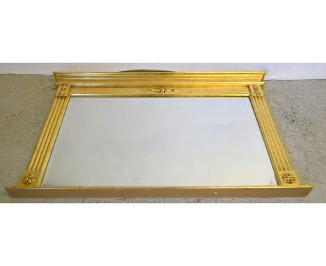 Gilt frame over mantle pillar mirror with swag decoration