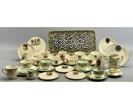 W H GOSS SET OF 6 CRESTED CHINA TEACUPS &amp; SAUCERS - various towns and cities with other items of crested china various pa