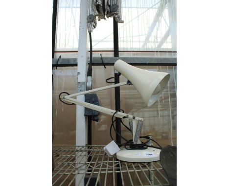 A RETRO CREAM MODEL 90 ANGLE POISE LAMP BEARING THE NAME ANGLEPOISE LIGHTING LTD 