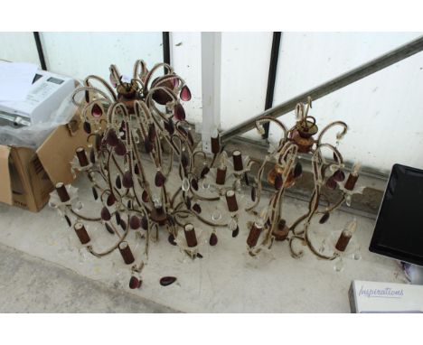TWO LARGE DECORATIVE CEILING LIGHT FITTINGS 
