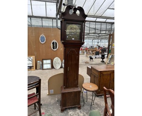 AN 18TH CENTURY EIGHT DAY LONGCASE CLOCK BY ROBERT SCHOFIELD OF ROCHDALE, WITH SQUARE BRASS DIAL, CASE POSSIBLY BY GILLOWS