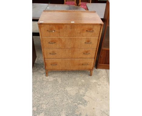 AN OAK LEBUS LINK CHEST OF FOUR DRAWERS, 30.5" WIDE