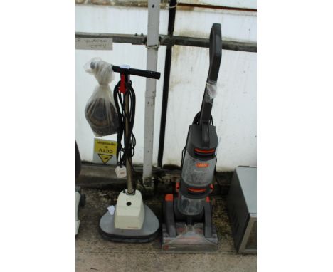 AN ELECTROLUX FLOOR POLISHER AND A VAX CARPET CLEANER 