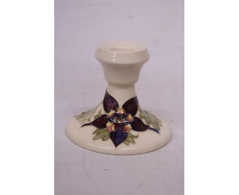 A MOORCROFT CANDLESTICK COLUMBINE PATTERN 