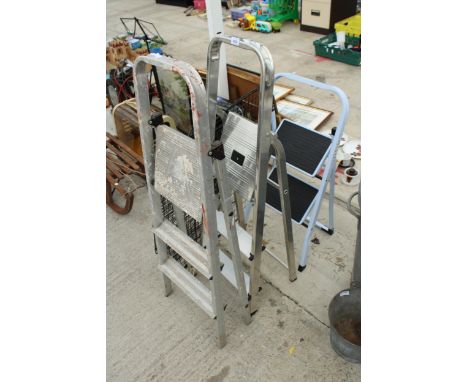 THREE VARIOUS TWO RUNG STEP LADDERS 