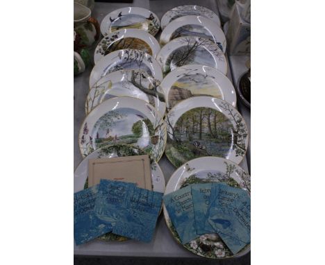 A FULL SET OF ROYAL WORCESTER, 'SCENES OF THE ENGLISH COUNTRYSIDE' - JANUARY TO DECEMBER, WITH CERTIFICATES