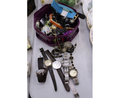 A LARGE COLLECTION - APPROX 38 - OF WATCHES TO INCLUDE PULSAR, JASPER CONRAN, SWATCH, ETC - SOME MISSING STRAPS AND IN NEED O