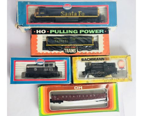 Model Power and Bachmann HO scale assorted locomotives and a wagon all boxed
