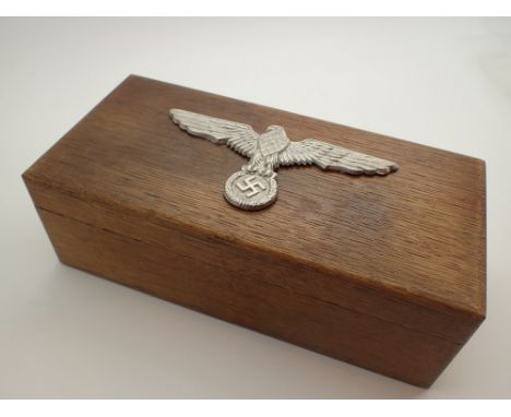 Vintage cigarette box with Nazi eagle & swastika to lid
