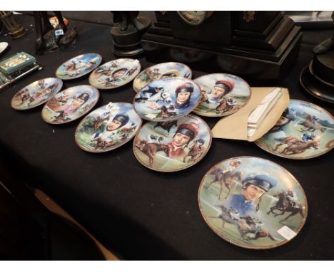 Eleven Royal Worcester jockey related cabinet plates with certificate  CONDITION REPORT: Good to excellent condition wth no v