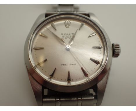 Gents Rolex Oyster Royal wristwatch in stainless steel on non original strap CONDITION REPORT: Sorry strap is stuck within lu