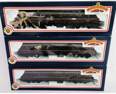 Bachmann OO gauge rake of three BR Mk1 Suburban Maroon passenger coaches all boxed