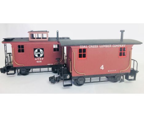 Bachmann G scale garden railway pair of Caboose brake van wagons unboxed
