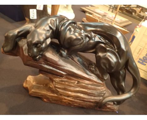 Black Panther ceramic model signed 'Danst' 