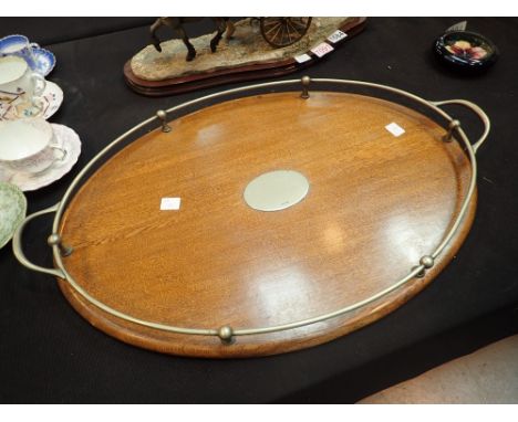 Vintage wooden galleried tray 