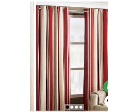 A pair of striped curtains by Next, minimal use, in pristine condition with no odours, measuring approximately 206 cm x 134 c