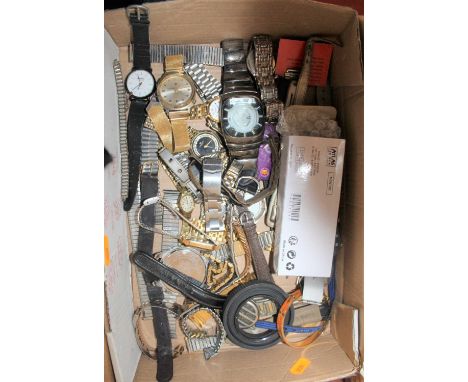 A collection of miscellaneous watches, to include boxed Lewis Dino of London digital watch etc.