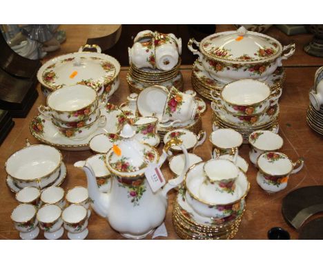 An extensive Royal Albert tea and dinner service, in the Old Country Roses patternCondition report: One tureen lid cracked.  