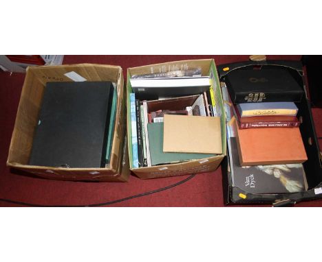 Three boxes of assorted volumes, to include cinema, art and sporting interest 