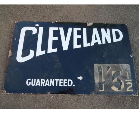 ENAMEL ADVERTISING SIGN CLEVELAND GUARENTEED WITH PRICE 1/5 48" X 30"