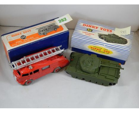 DINKY TOYS : BOXED 555 FIRE ENGINE, & 651 CENTURION TANK