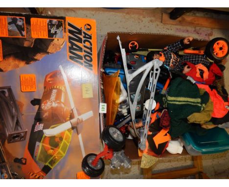 QTY. OF ACTION MAN INCLUDING MEN, ACCESSORIES, HELICOPTER RESCUE ETC