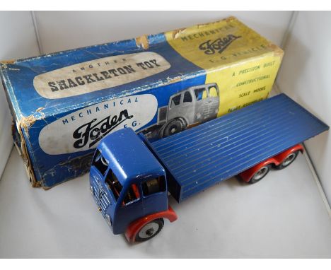 SHACKLETON FODEN FG 6 WHEEL PLATFORM LORRY, IN BLUE, IN GOOD BOXED CONDITION, MOTOR KEY & SPANNER