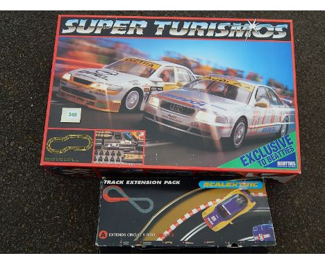 SCALEXTRIC SUPER TURISMOS SET, ADDITIONAL TRACK & ACCESSORIES