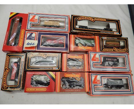 HORNBY & LIMA 13 BOXED WAGONS INC. BUXTON MINERALS TANKER ETC