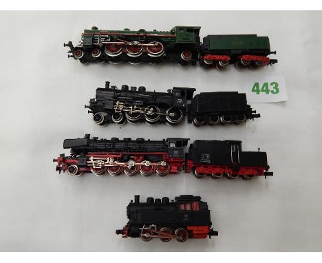 N GAUGE, 4 X U/B LOCOS, COMPRISING 2 X FLEISCHMANN DB 2-10-0 & 4-6-0 & 2 X ARNOLD, 4-6-2 & 0-6-0T