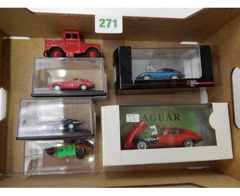 SMALL COLLECTION OF DIECAST, JAGUAR TIPO E & OXFORD DIECAST DINKY 255 R/PT
