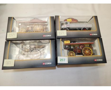 CORGI VINTAGE GLORY X4 BOXED MODELS CC20003 SENTINEL, 80105 FODEN SHOWMANS, 80106 FOWLER ROAD ENGINE, CC20108 FOWLER SHOWMANS