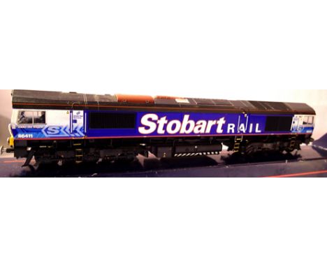 Bachmann 32-977 Class 66 Diesel, DRS/Stobart Rail, 66411, in excellent condition, box with wear. P&amp;P Group 1 (£14+VAT for