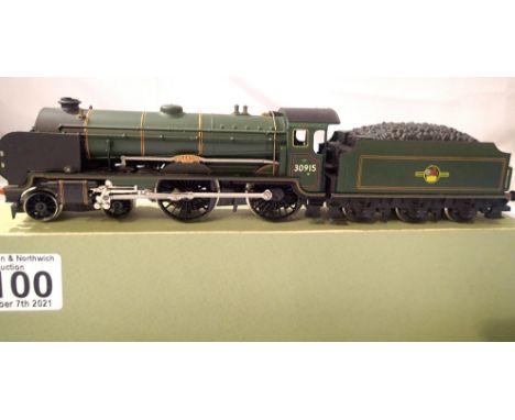 Hornby Schools Class, refinished 30915, Brighton Green, Late Crest, in very good condition, storage wear to box. P&amp;P Grou