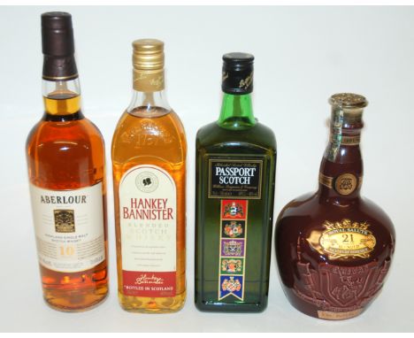 The Glenlivet 12 Year old Malt Whisky 40%, 70cl in carton, Aberlour 10 year old malt whisky, Ballantine's 17 year old blended