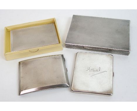 A silver cigarette box by Padgett & Braham Limited, London 1928, of rectangular form with engine turned decoration inscribed 