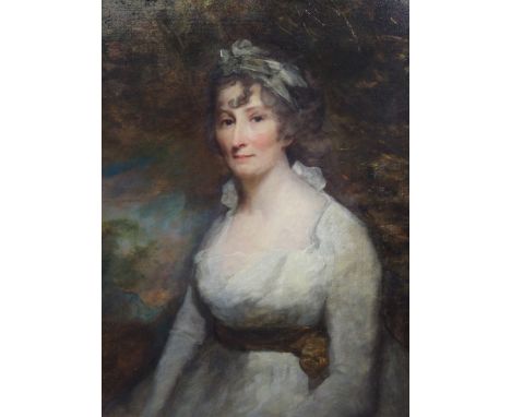Circle of SIR HENRY RAEBURN RA (Scottish 1756 - 1823) PORTRAIT OF LADY DUNDAS Oil on canvas, 76.5 x 61.5cm (30 x 24 1/4")