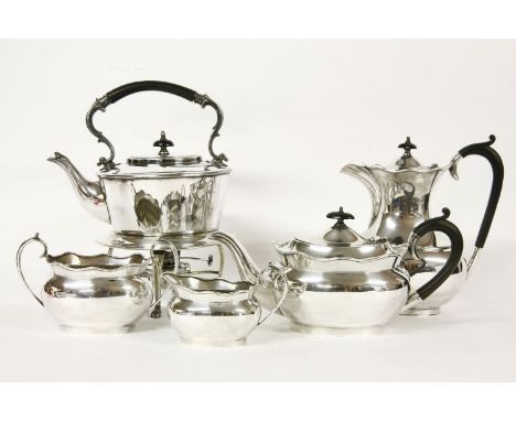 An EPNS four piece tea service set, and a kettle