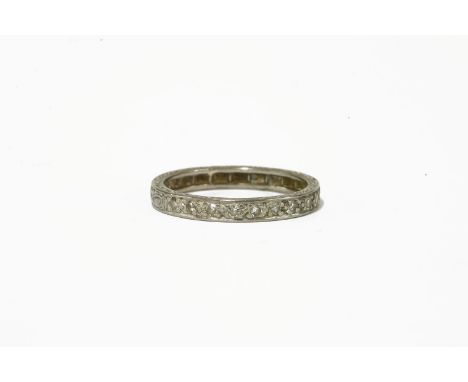 A white gold half hoop diamond eternity ring, marked 18ct, by Payton Pepper Ltd.3.72g