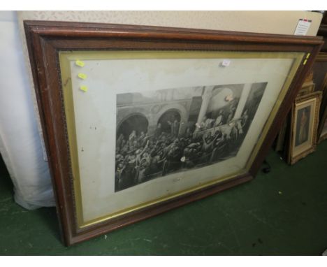 LARGE FRAMED AND GLAZED BLACK AND WHITE PRINT 'ECCE HOMO'