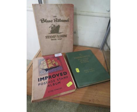 THREE VINTAGE STAMP ALBUMS WITH CONTENTS