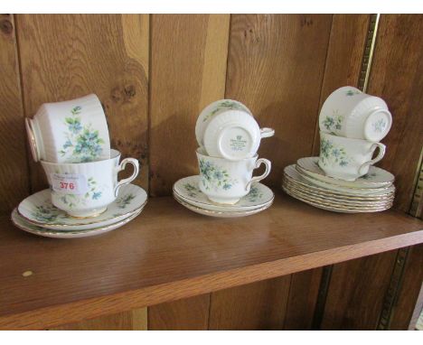 ROYAL STAFFORD COQUETTE TEA CUPS, SAUCERS AND SIDE PLATES